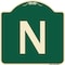 Signmission Designer Series Sign W/ Letter N, Green & Tan Heavy-Gauge Aluminum Sign, 18" x 18", G-1818-22938 A-DES-G-1818-22938 - alternate 1